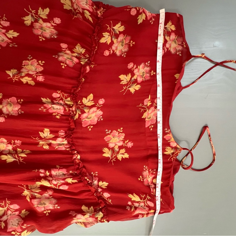 Ralph Lauren Red Floral Maxi Dress - Picture 8 of 9